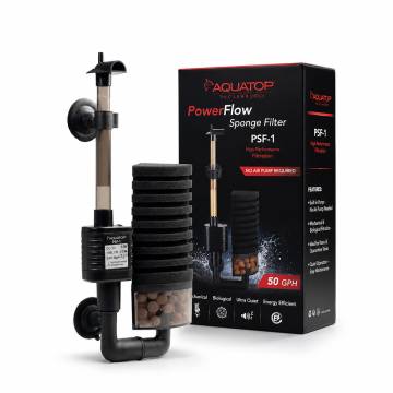 Aquatop PowerFlow Internal Sponge Filter 1 – for Nano & Small Aquariums 50 GPH